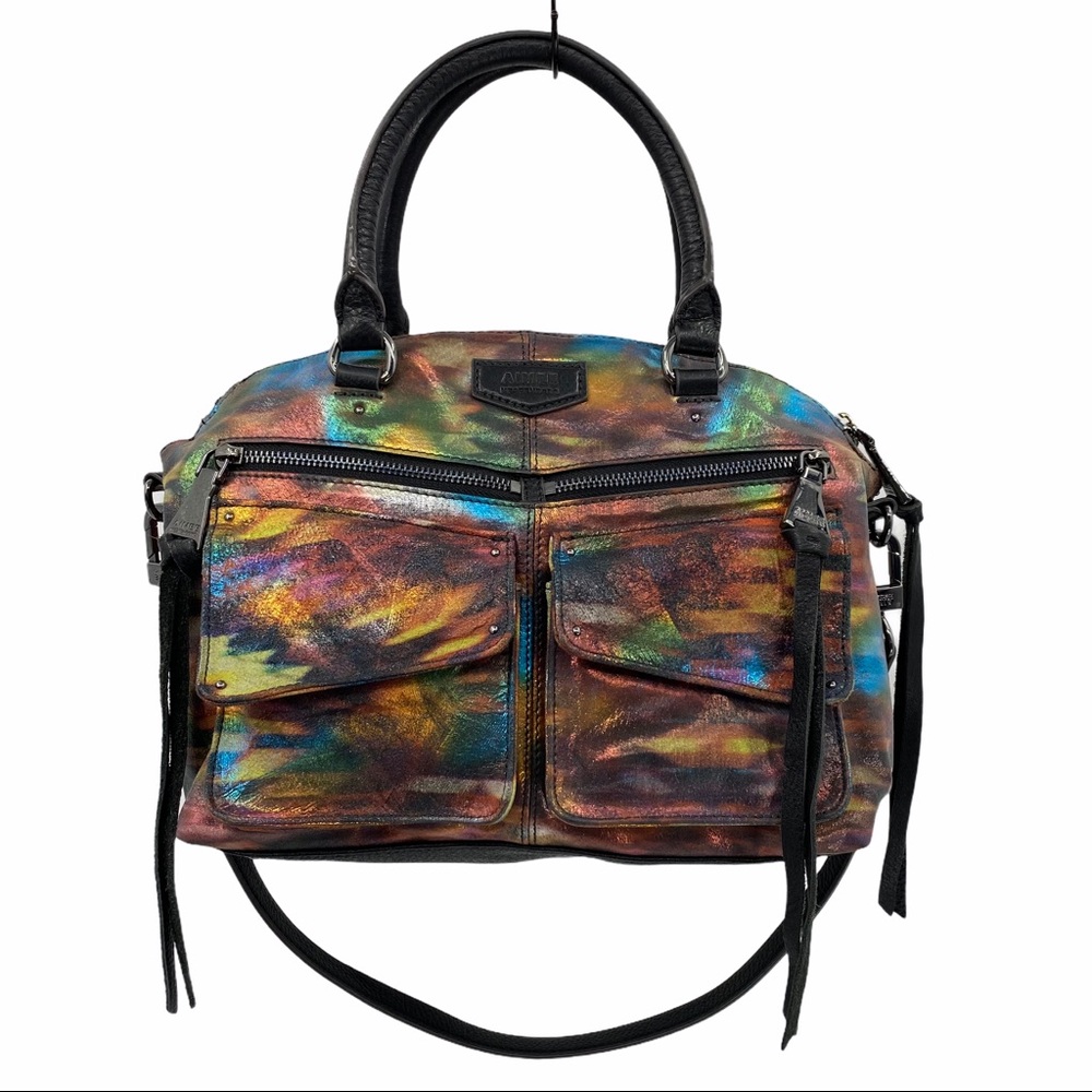 Aimee Kestenberg Leather Convertible Dome Satchel “Carson” in Liquid Navajo